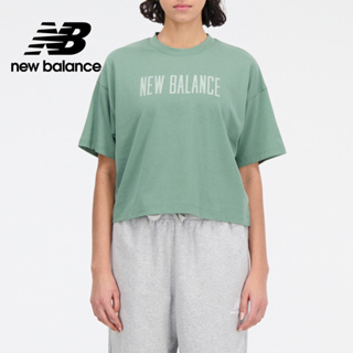 【New Balance】 NB 涼感短版圓領短袖上衣_女性_灰綠色_WT33172DKJ