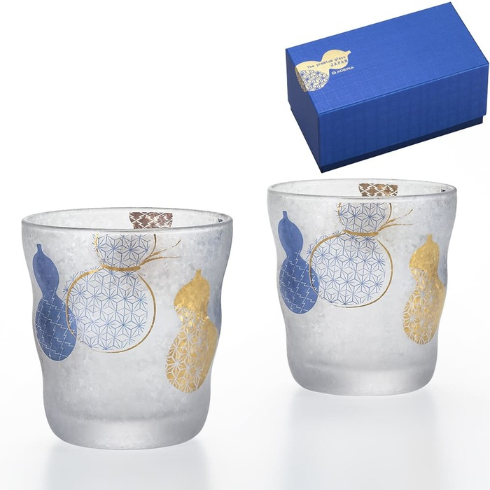 【日本ADERIA】葫蘆對杯禮盒組335ml/1組《WUZ屋子》玻璃杯 水杯 對杯 送禮 禮盒組