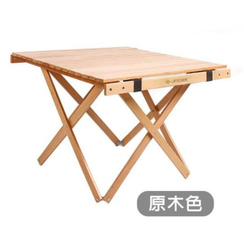 全新 現貨 秒出 ~ LIFECODE 可調 高度 櫸木 蛋捲桌 / 折疊桌 60x60cm 原木 色