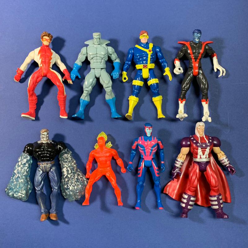 1990’s Marvel 萬磁王 火人 獨眼龍 藍天使 toybiz TOY BIZ