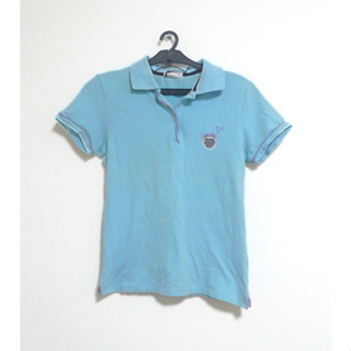 K-SWISS女生藍色POLO短袖衫 短袖T T恤 POLO衫 短袖上衣 女生上衣 M號 香港製造