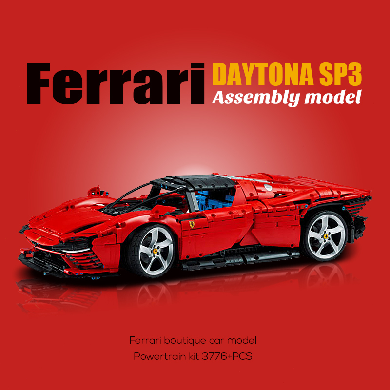 「台灣24H出貨 」樂高法拉利迪通拿sp3積木跑車玩具「1:1復刻 」lego ferrari42143拼裝模型兒童玩具