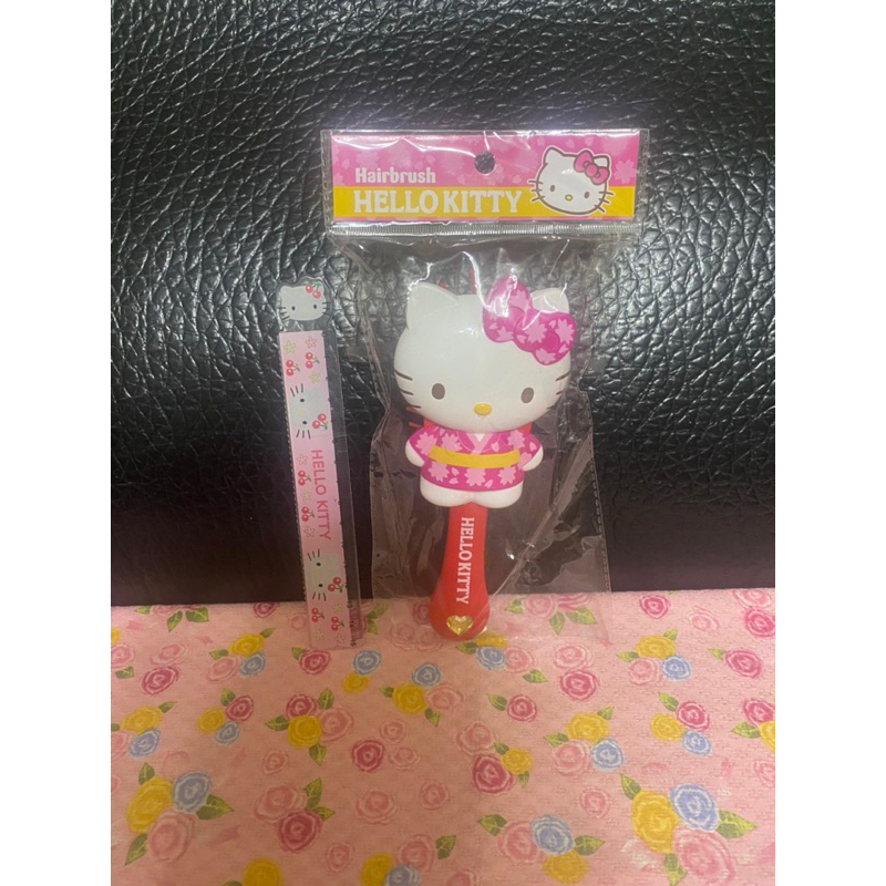 Hello Kitty 日本京都和服櫻花 梳子手握梳 造型梳 氣墊梳軟墊梳—2014年