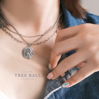 (現貨)TREE BALL 歐美鈦鋼三層人像項鍊｜高保色(不可拆戴)