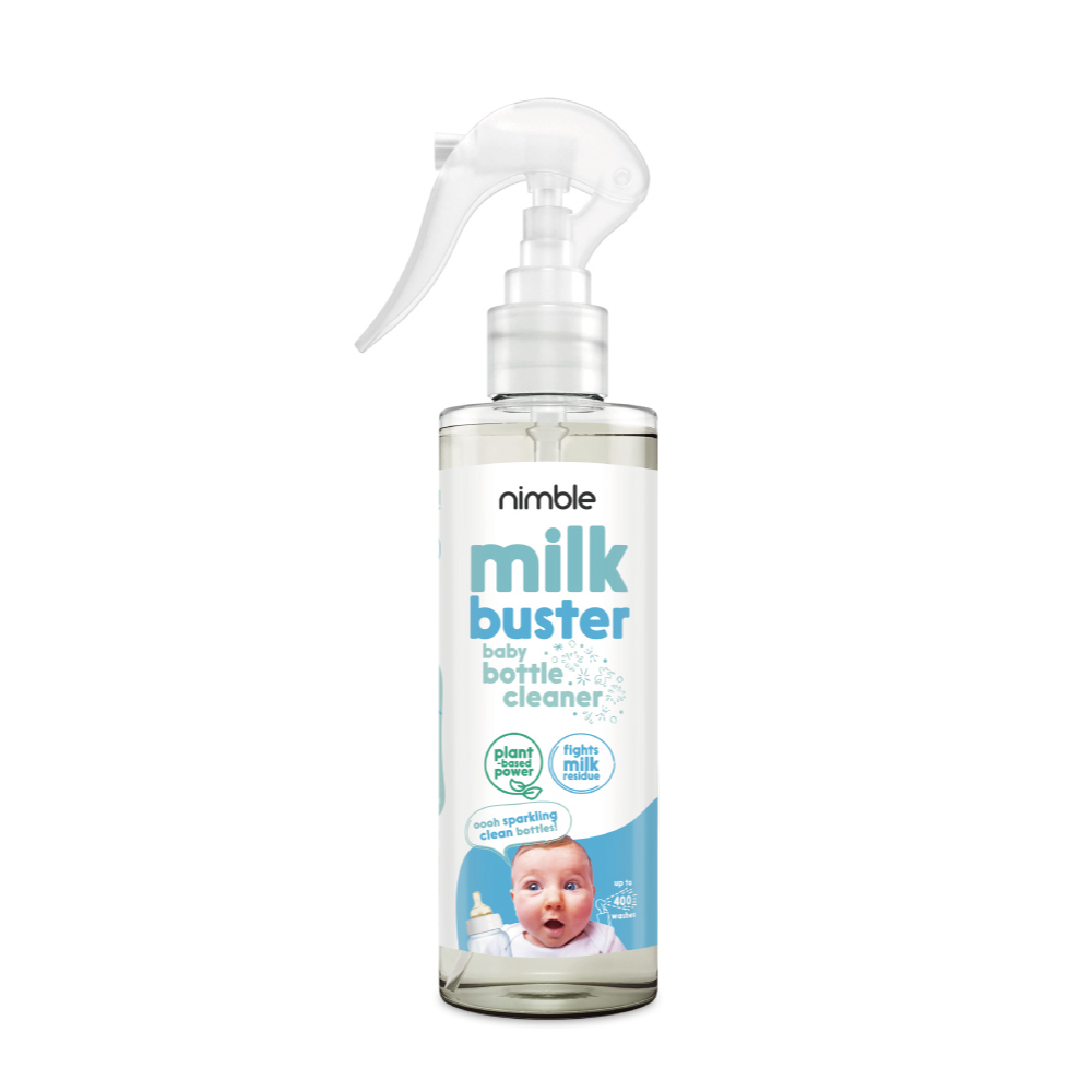 英國Nimble Milk Buster奶瓶奶嘴瞬淨清潔液 200ml | 藍瓶瞬淨-溫和低敏快速清潔除臭【馨力陽】