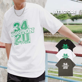 【BT3🇰🇷】短袖上衣 厚磅上衣 素T 情侶短T 短袖上衣 字母T BOSTON 美式風格 波士頓上衣【MT118】