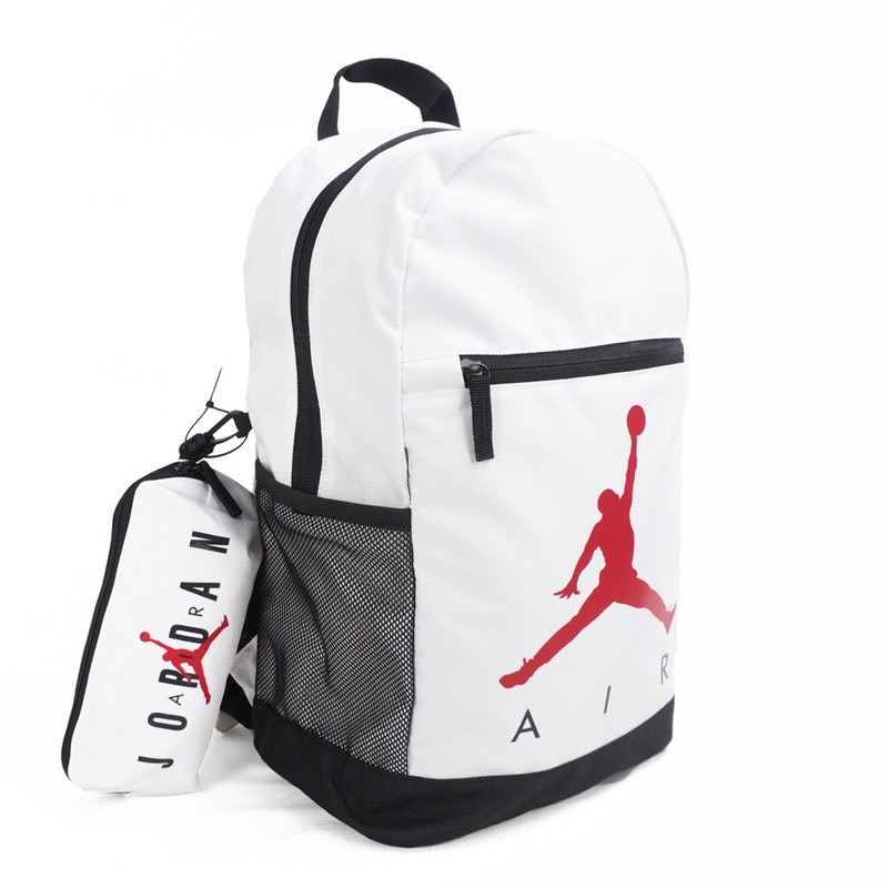 Nike 包包 Jordan Backpack 書包 後背包 雙肩包 附筆袋 喬丹 白色 FJ6775100