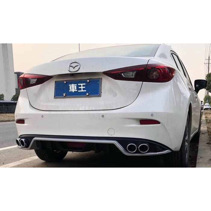 【車王小舖】馬自達3 ALL NEW MAZDA3 馬3 M3 雙出尾管 大包 小包 後包圍 後下巴 後保桿