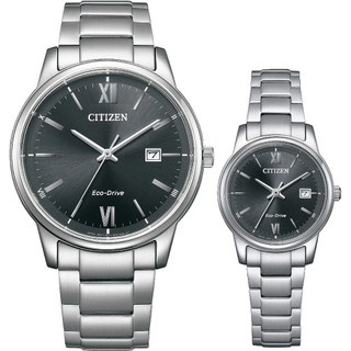 ∣聊聊可議∣CITIZEN 星辰 光動能情侶手錶 對錶-銀x黑 BM6978-77E+EW2318-73E 開學季禮物