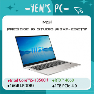 YEN選PC MSI 微星 Prestige 16Studio A13VF-232TW