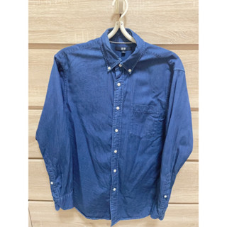 Uniqlo 牛仔襯衫/日本國民品牌/休閒襯衫/百搭實穿/長袖襯衫 （二手）