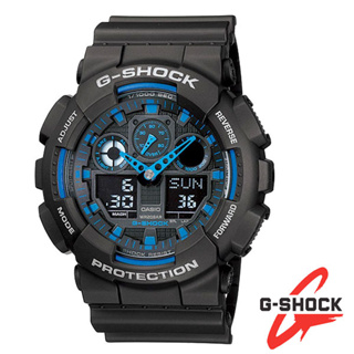 【CASIO】G-SHOCK 風格大錶徑雙顯運動休閒錶 GA-100-1A2 台灣卡西歐公司貨 保固一年