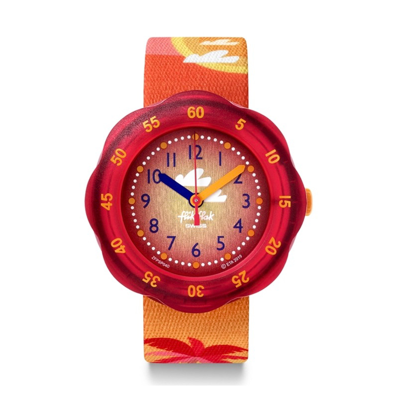 Swatch 兒童錶品牌FlikFlak FPSP040瑞士錶 粉紅愛心 有秒針時鐘教學錶  女童防水手錶