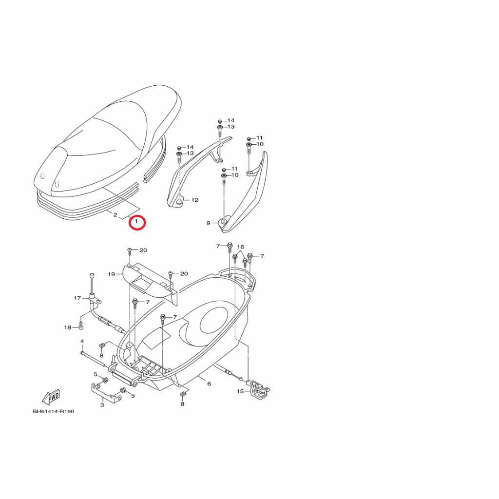 YAMAHA 原廠 FORCE 155 雙人座墊 坐墊 座墊 料號：BH6-F4730-01