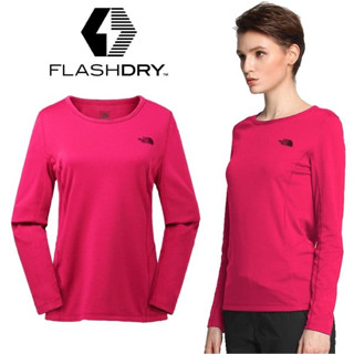 【美國 The North Face】XL零碼》女 款快排圓領長袖運動T恤 FLASHDRY 登山排汗衣_3RJ3