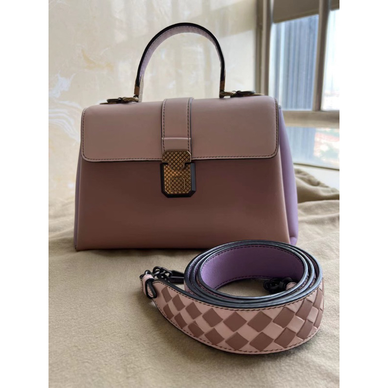 Bottega Veneta 95新piazza 紫霞混色羊皮包230618C