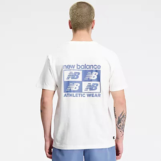 [麥修斯]NEW BALANCE MT33511SST 短袖 上衣 T恤 素T 棉質 白色 情侶衣 男款
