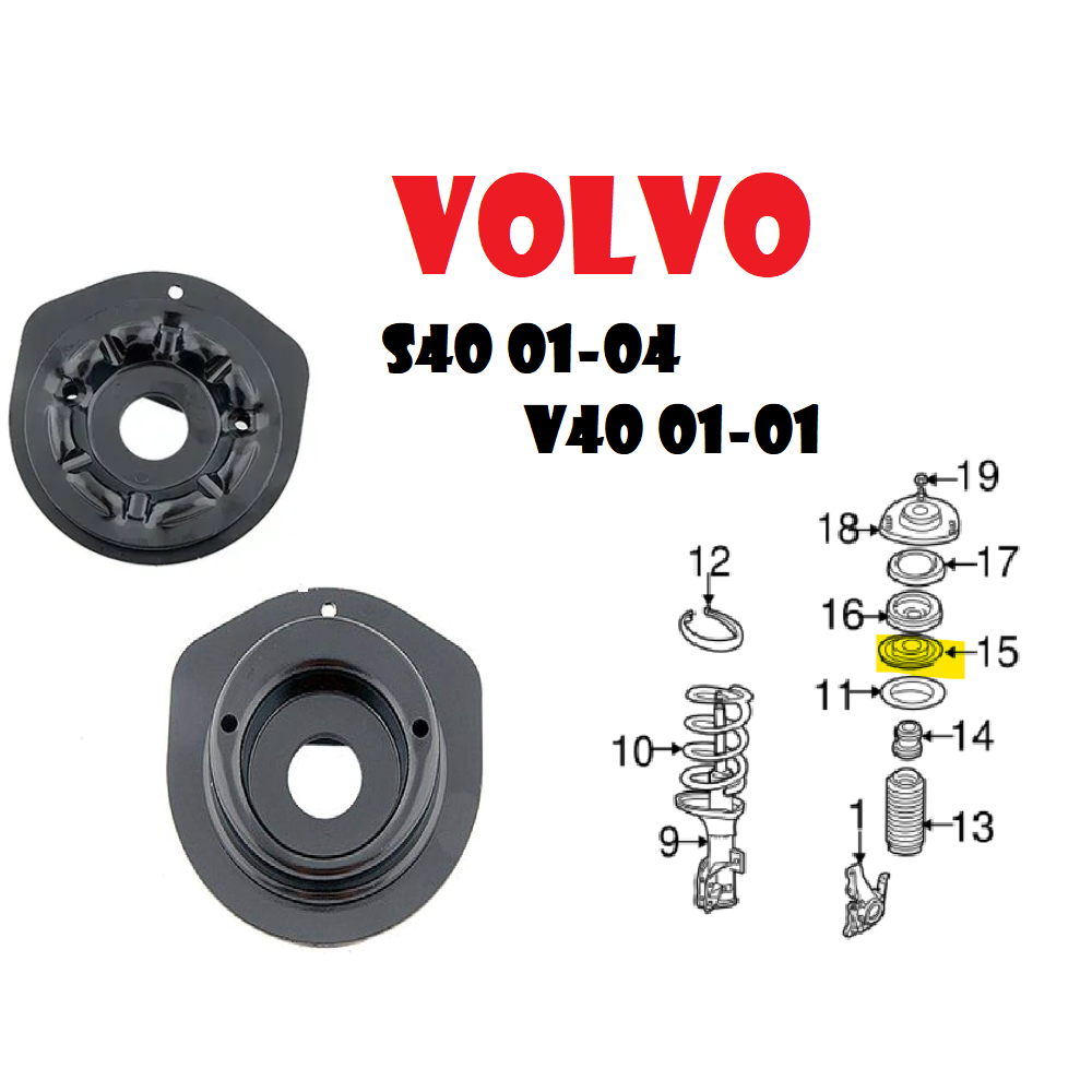 VOLVO V40 01-04 S40 01-04前避震器彈簧下鐵座（左右一對)100%MIT