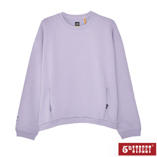 5th STREET 女裝山形LOGO印花長袖T恤-紫色(山形系列)