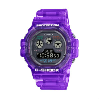 【CASIO G-SHOCK】螢光透明色系數位運動腕錶-透紫色/DW-5900JT-6/台灣總代理公司貨享一年保固