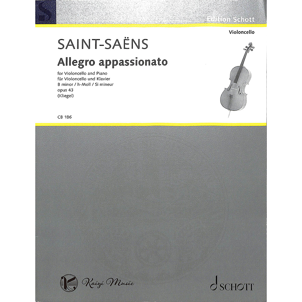 【凱翊︱SCHOTT】聖桑斯：B小調"熱情的快板" 作品43 大提琴與鋼琴伴奏譜 Saint-Saëns："Allegr