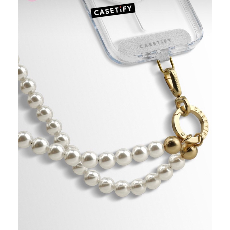 Casetify 解放雙手小香風皮革/金屬手機背帶