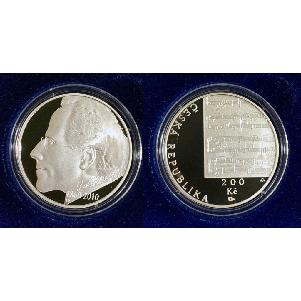 全新捷克2010年作曲家古斯塔夫·馬勒誕辰150週年200克朗紀念銀幣- KM# 113-PROOF