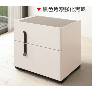 恩德詩床墊/傢俱-HY馬克床頭櫃 檯面黑色烤漆強化玻璃 桶身高級MDF全包覆 床頭收納櫃 置物櫃 彰化縣秀水鄉
