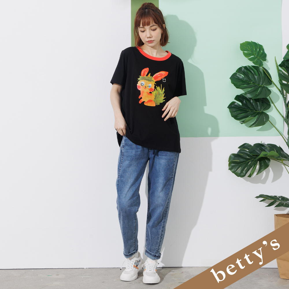 betty’s貝蒂思(25)腰鬆緊綁帶牛仔長褲(煙灰藍)