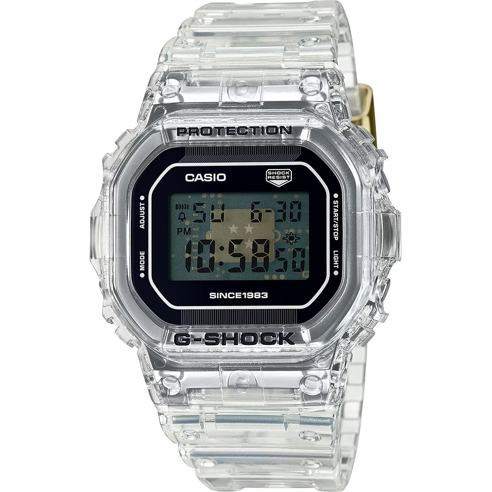 ∣聊聊可議∣CASIO 卡西歐 G-SHOCK 40周年透明限量版透視機芯手錶 DW-5040RX-7