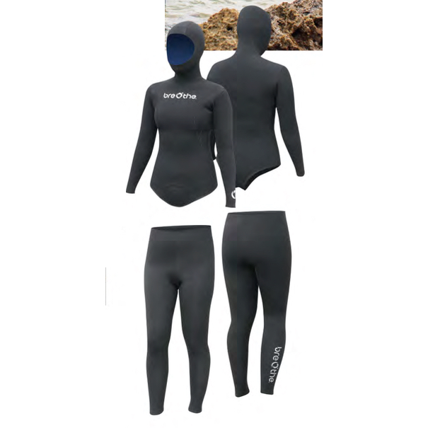 藍洋潛水｜breathe 3mm超彈性雙面穿防寒衣-兩截式女款（上衣/褲子)
