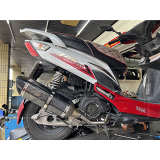 臺灣現貨Jet power evo 125改裝下繞小六角臺蠍仿蠍排氣管尾段白鐵排氣管