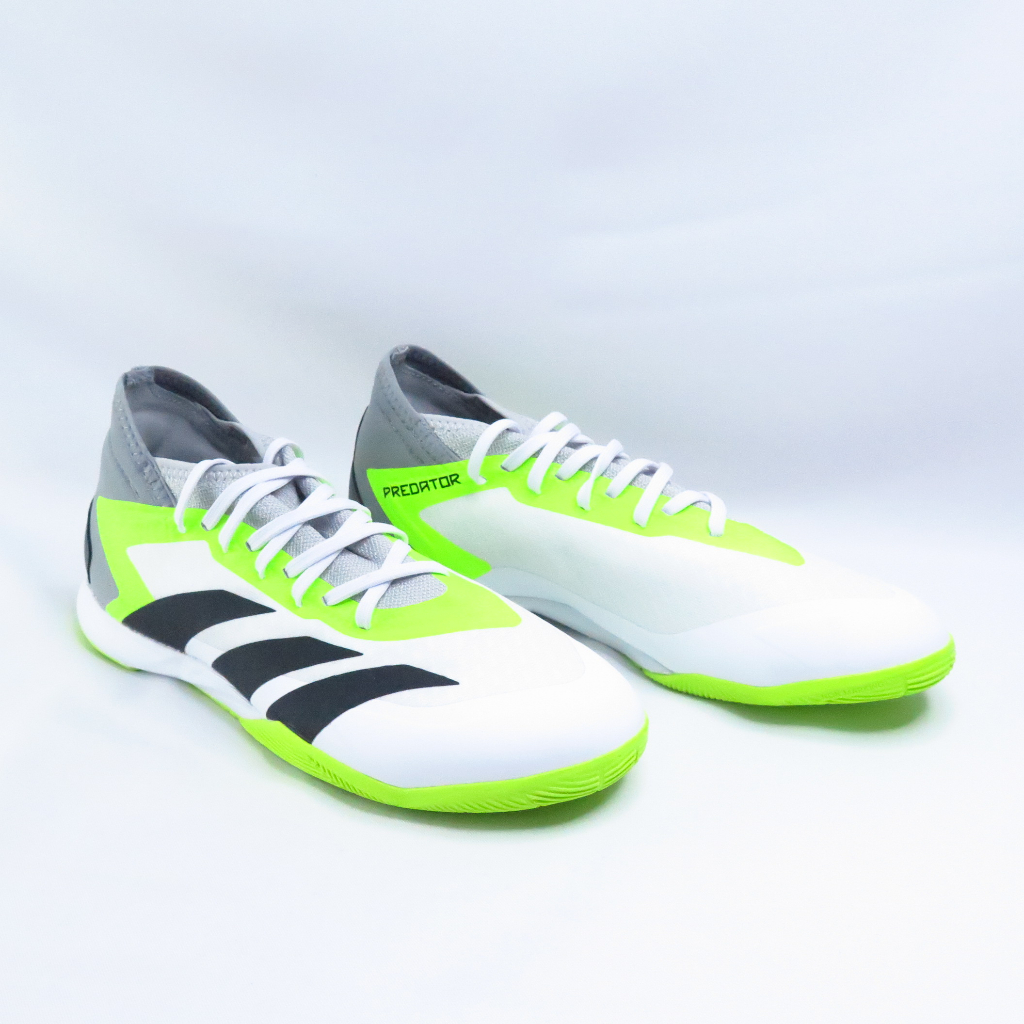 ADIDAS PREDATOR ACCURACY.3 男女室內足球鞋 GY9990 白x螢光黃綠【iSport愛運動】