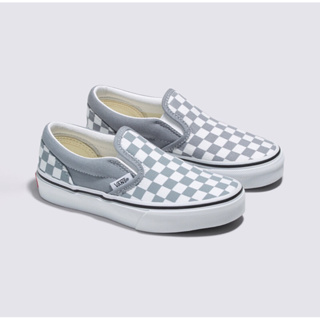 (台灣🇹🇼專櫃購入）Vans Classic Slip-on中童款灰藍色棋盤格滑板鞋US3(21cm)(備註泛黃）