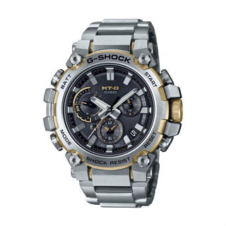 【CASIO G-SHOCK】月球霧光感太陽能藍牙雙顯運動腕錶-月亮銀/MTG-B3000D-1A9/台灣總代理公司貨享