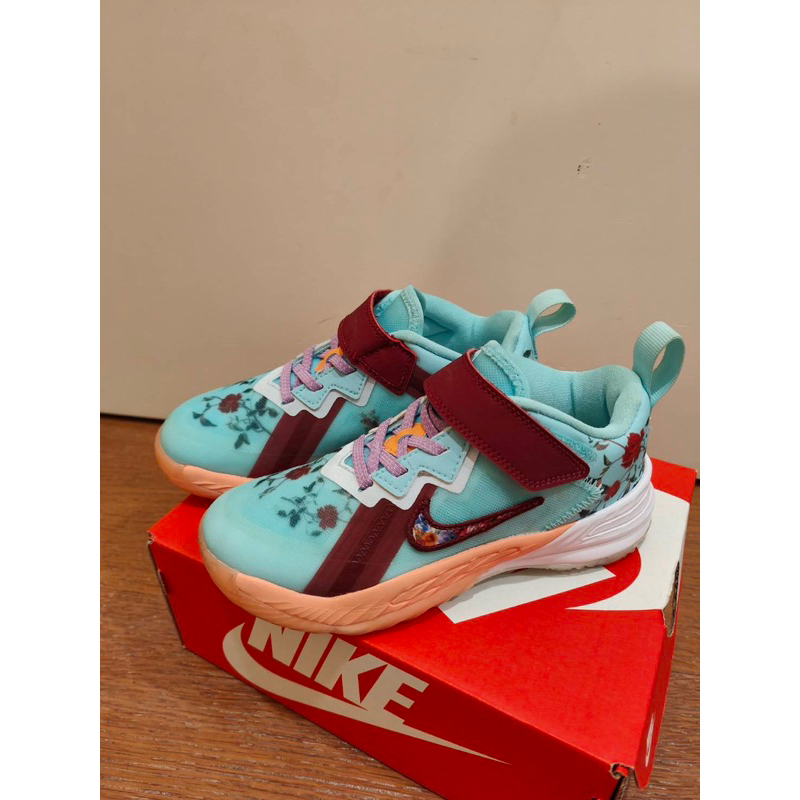 Nike Lebron XVIII Low PS 18 藍酒紅 花卉 中童鞋 DN4176-400