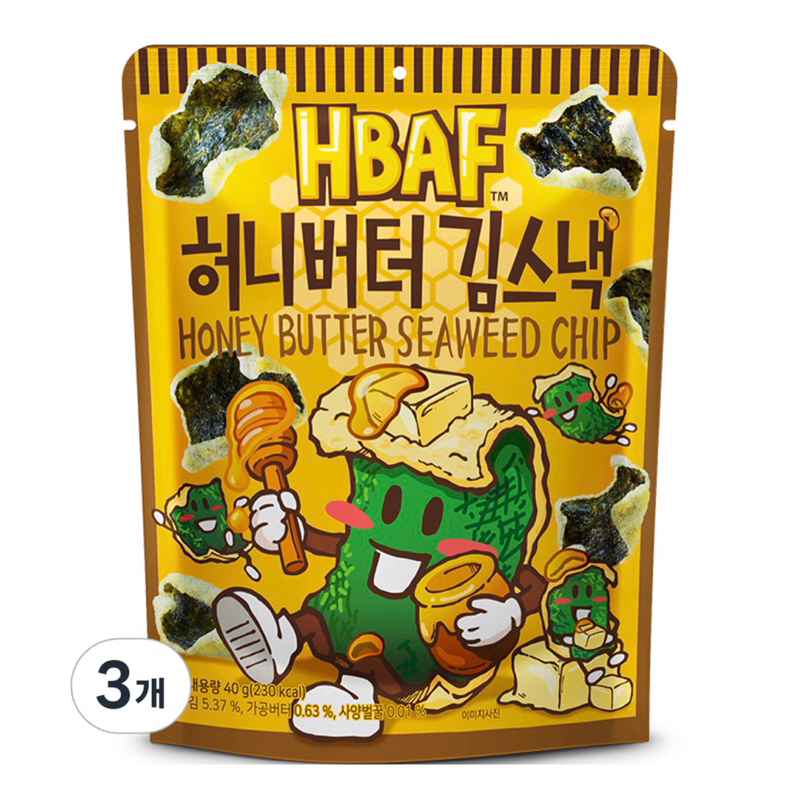 HBAF 蜂蜜奶油海苔脆餅40g x 3包 新品伴手禮零食