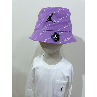 現貨Jordan 漁夫帽 兒童款/女孩/紫色/滿版logo
