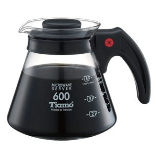 【TIAMO】耐熱玻璃咖啡壺 通過SGS檢測/HG2295BK(600cc/黑)|Tiamo品牌旗艦館