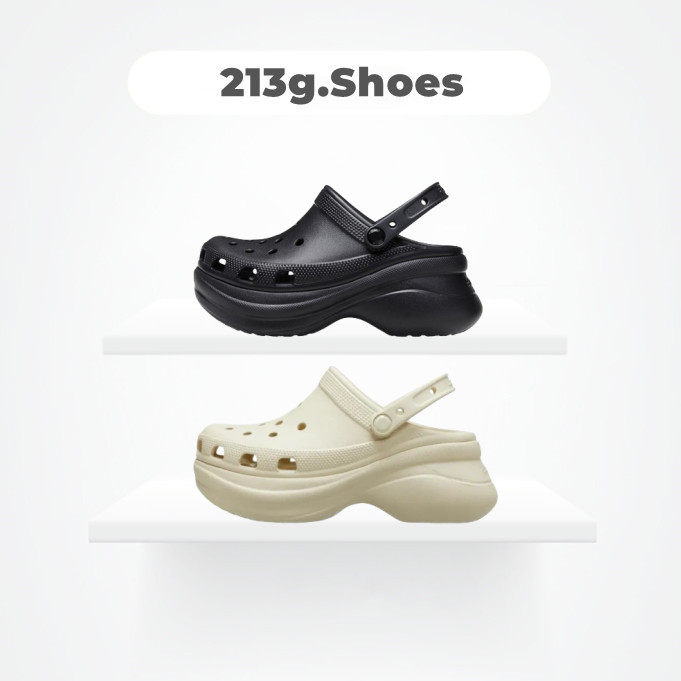 【𝟐𝟏𝟑𝐠】Crocs Bae Clog 鯨魚 洞洞鞋 奶茶色 白色 黑色 厚底 增高 沙灘鞋 206302