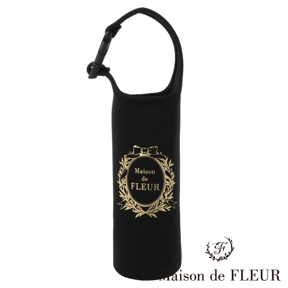 Maison de FLEUR 經典品牌緞帶印花扣式水瓶套(8A33FTJ1200)