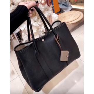 二手旗艦 HERMES 黑色 Epson皮革 Garden party 30公分 手提包 肩背包 托特包(中友店)
