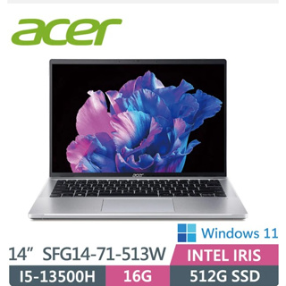 ACER Swift GO SFG14-71-513W銀(i5-13500H/16G/512G/W11/2.8KOLED