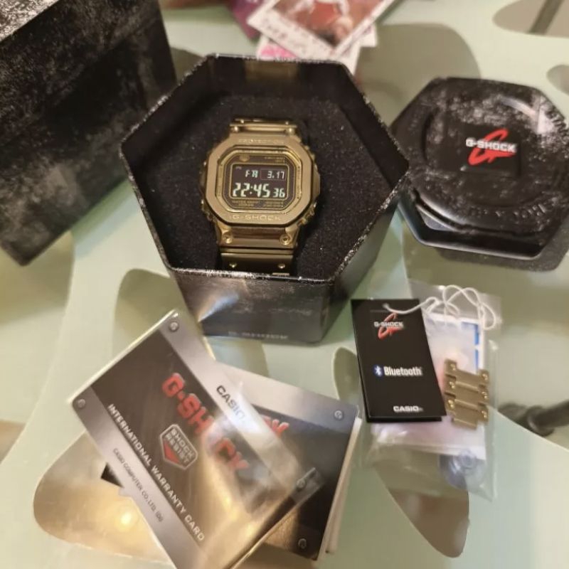 CASIO G-SHOCK GMW-B5000 鋼殼系列 小方塊 金