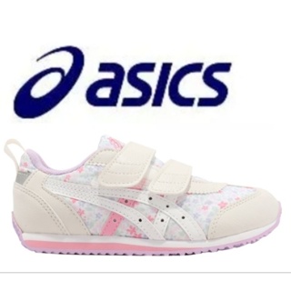 Asics 亞瑟士 魔鬼氈 輕量透氣 耐磨防滑女童運動鞋 粉白色 可愛小碎花 反光1144A290700<334>