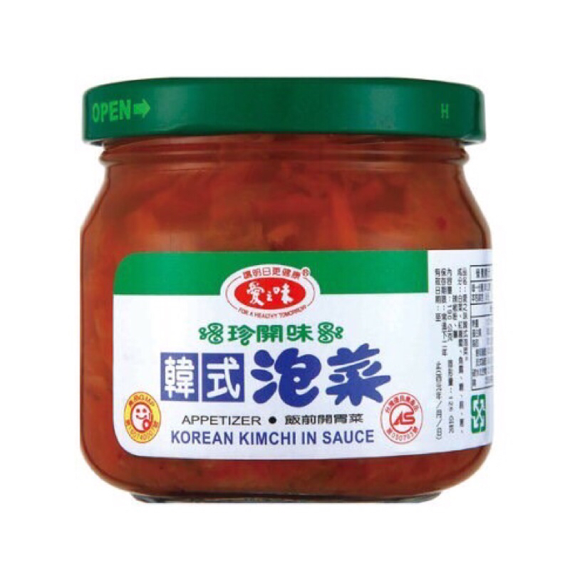 愛之味 韓式泡菜(玻璃罐) 190g