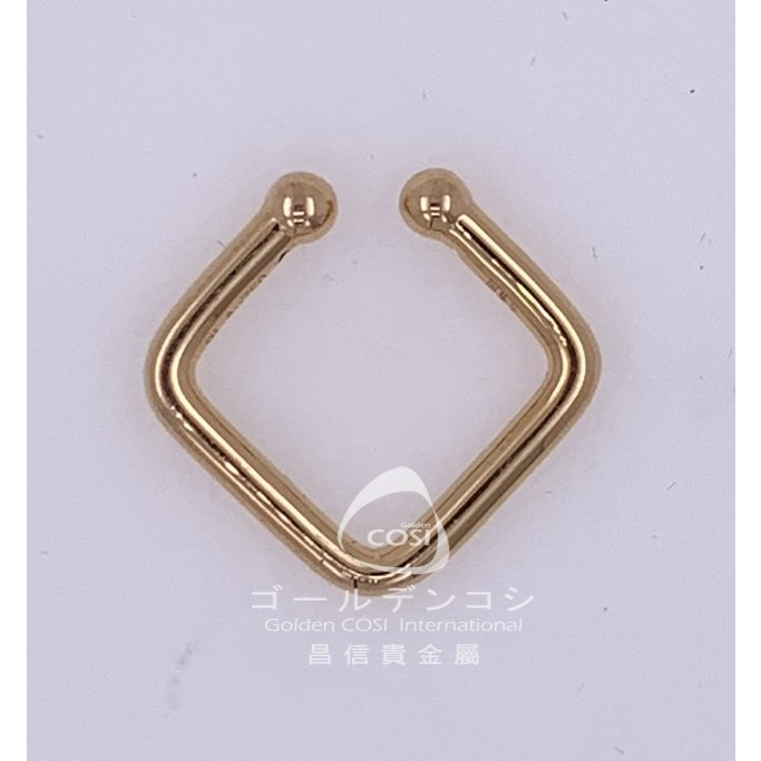 【GoldenCOSI】KE022周生生點睛品18K玫瑰金方形開口式造型耳環