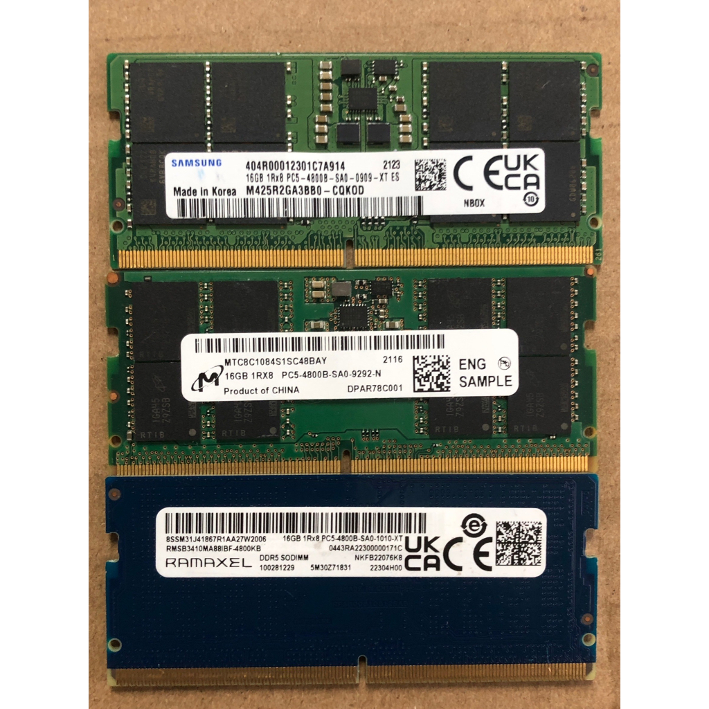 筆電拆機DDR5 16G 32G 4800 記憶體