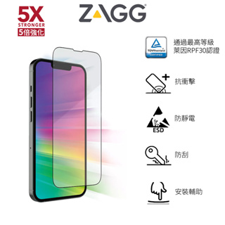 【美國ZAGG】德國萊因官方合作 最高抗藍光 RPF30認證 五倍強化 鋼化玻璃 滿版 保護貼 iPhone 14系列