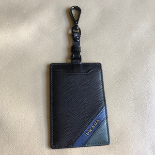 保證正品 Prada 黑色 三色 皮革 吊鍊式 信用卡夾 證照夾